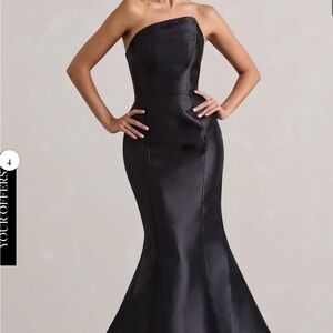 Club L London Black Strapless Gown - DEFINE